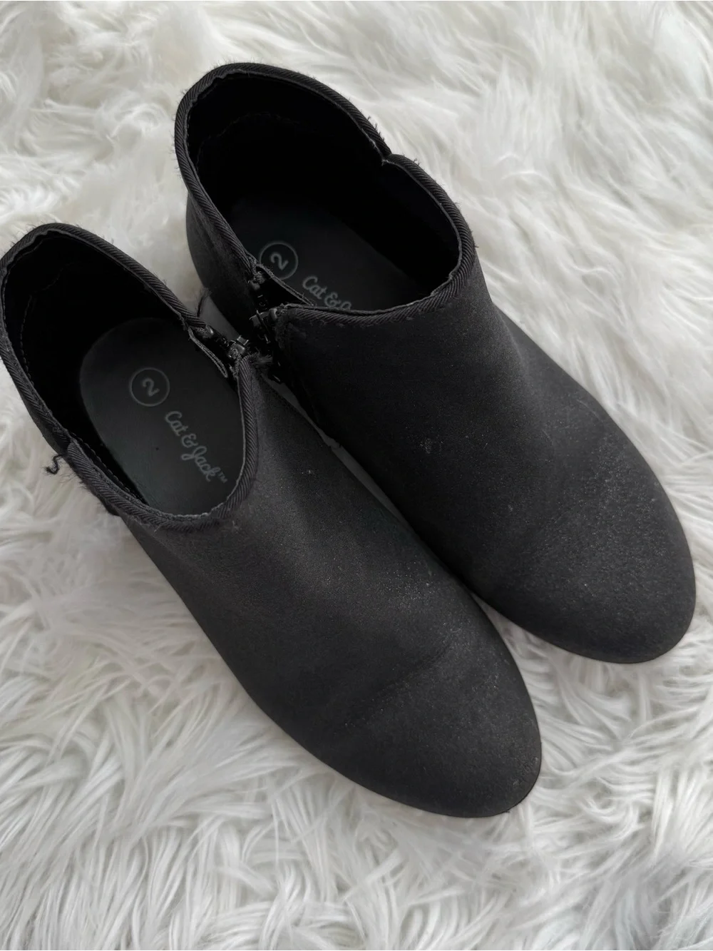 Cat & Jack Black Suede Ankle Booties